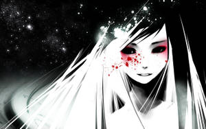 Maquillaje de ojos rojos en anime blanco y negro — Anime en Blanco y Negro Fondos de pantalla