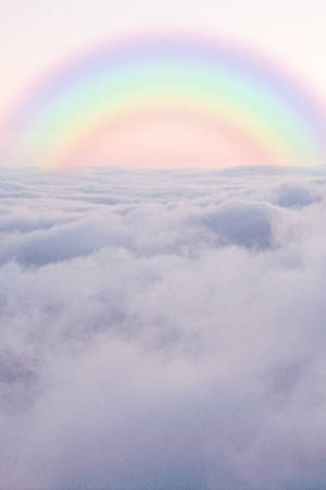 Fondo de pantalla de mar de nubes con arcoíris pastel — Arcoíris pastel Fondos de pantalla