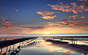 Fondo de pantalla de Mar y Atardecer Natural
