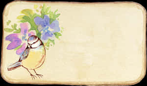 Marco vintage de acuarela con pájaros y flores