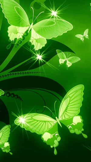 Mariposa Verde — Estética verde GIF Fondos de pantalla
