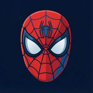 Un icono vectorial minimalista de la máscara de Spiderman con el emblema de la araña. — Spiderman Fondos de pantalla