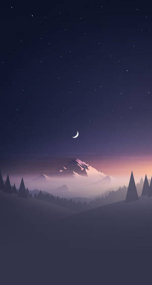 Media Luna Sobre la Montaña iPhone SE — iPhone Se Fondos de pantalla