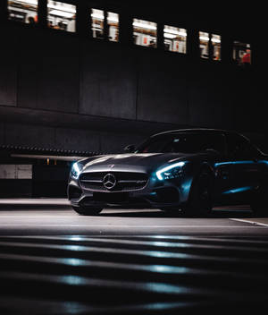 Fondo de pantalla de Mercedes Benz brilla en la oscuridad — Galaxy Z Fold 6 Fondos de pantalla