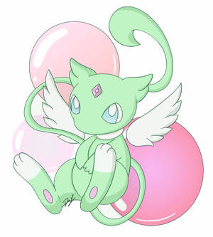 Fondo de pantalla de Mew Ángel Verde — Galaxy Z Fold Fondos de pantalla