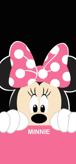 Fondo de pantalla de Minnie Mouse asomándose detrás de una pared — iPhone 12 Pro Max Fondos de pantalla
