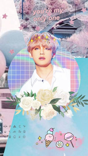 Miembro de BTS V Estética de Colores Pastel