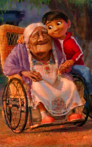 Fondo de pantalla Miguel Abrazando a Mamá Coco — Galaxy Tab S9 Fondos de pantalla