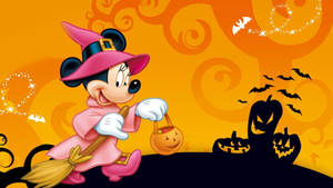 Fondo de pantalla de Minnie Mouse de dibujos animados para Halloween