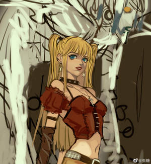 Fondo de pantalla de Misa Amane boceto coloreado — Motorola Razr Fold Fondos de pantalla