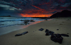 Stillness at Night on Rocky Beach