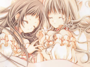 Fondo de pantalla de anime lésbico Maki y Hikari — Anime lesbiana Fondos de pantalla