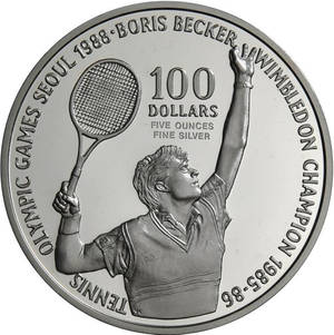 Fondo de pantalla de la moneda de plata de Boris Becker — 1:1 Fondos de pantalla