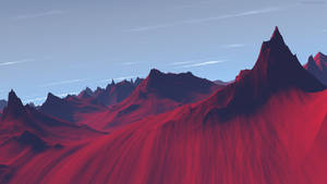 Fondo de pantalla de montaña roja realista