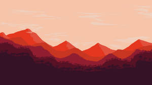 Fondo de pantalla de montaña roja y cielo rosa empolvado