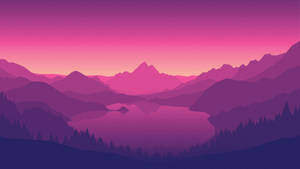 Fondo de pantalla de montaña y cielo púrpura rojizo