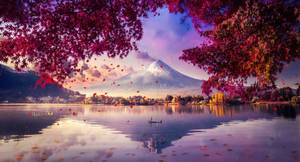 Monte Fuji Lago Japón 4K — Japón GIF Fondos de pantalla