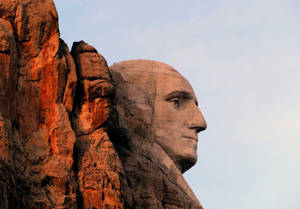Monte Rushmore Abraham Lincoln en la hora dorada