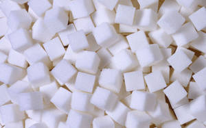 Montón de cubos de azúcar estético — Estética blanca Fondos de pantalla