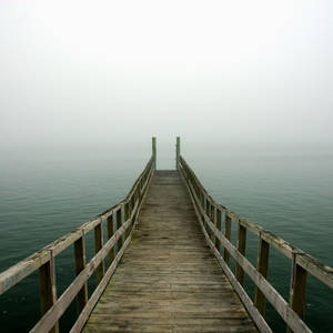 Fondo de pantalla muelle mañana neblinosa iPad