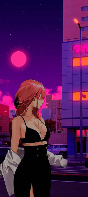 Mujer Baddie Rosa con Vestimenta Negra — Rosa aesthetic GIF Fondos de pantalla
