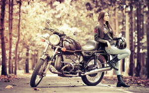 Mujer con Motocicleta 2560x1600 — 2560x1080 Fondos de pantalla