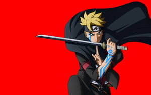 Naruto en movimiento con fondo rojo — Anime Fondos de pantalla