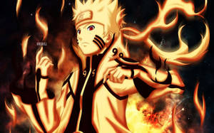 Naruto transformándose en zorro de nueve colas o Rasenshuriken y chakra de bestia con cola.
