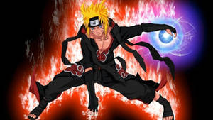 Naruto PC con Capa de Akatsuki Fanart
