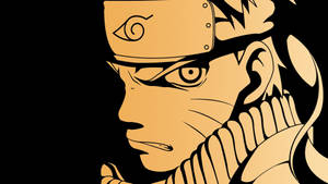 Fondo de pantalla de dibujo vintage de Naruto en arte anaranjado.