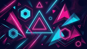 Formas geométricas abstractas con colores neón de gaming. — Gaming GIF Fondos de pantalla