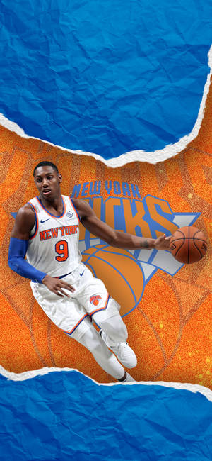Fondo de pantalla New York Knicks logo naranja azul — iPhone 15 Fondos de pantalla