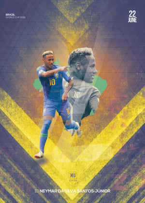 Neymar Jr en acción durante un partido de fútbol profesional — iPad 10.ª generación Fondos de pantalla