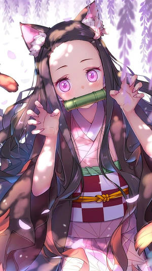 Nezuko de Demon Slayer con Orejas de Gato