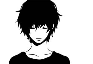Niño Triste de Dibujo Minimalista — Anime en Blanco y Negro Fondos de pantalla
