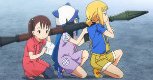 Fondo de pantalla de niños anime con lanzacohetes