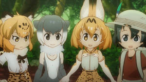 Fondo de pantalla de niños anime disfrazados de animales — Anime niños Fondos de pantalla