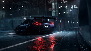 Nissan GT R Azul Oscuro 4K