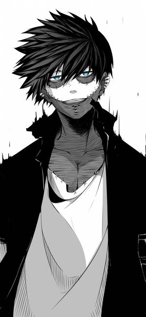 Fondo de pantalla de Dabi en blanco y negro. — iPhone 13 Pro Fondos de pantalla