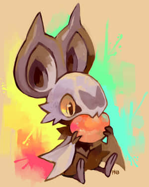 Noibat comiendo fruta gráfico — Pokemon Teléfono Fondos de pantalla