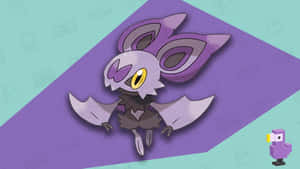 Noibat sobre fondo púrpura y verde azulado — Anime escritorio Fondos de pantalla