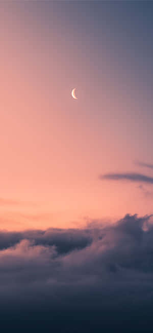 Nube al atardecer y luna — Galaxia A18 Fondos de pantalla