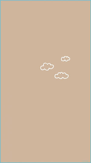 Fondo de pantalla de nubes blancas sobre fondo beige marrón estético — Estética beige marrón GIF Fondos de pantalla