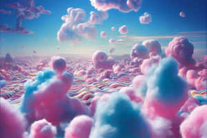 Nubes estéticas psicodélicas en rosa y azul — Rosa pastel Fondos de pantalla