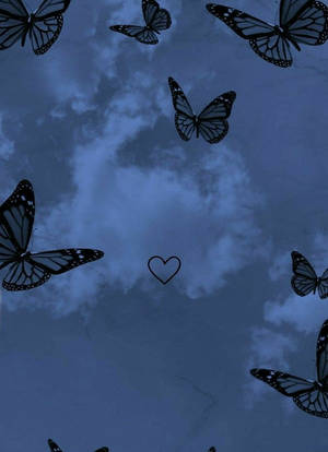 Fondo de pantalla de Nubes y Mariposas Estética Bonita