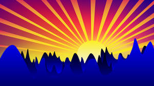 Fondo de pantalla arte vectorial montaña amanecer