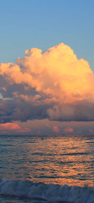 Océano al Atardecer Nublado — Atardecer Fondos de pantalla