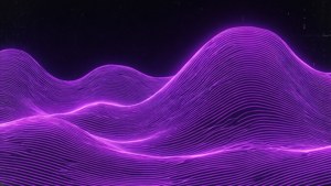 Una clásica ola neón púrpura al estilo vaporwave.