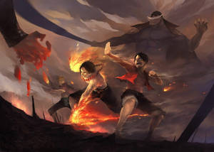 One Piece Escritorio Luffy Ace Sabo Batalla — One piece escritorio Fondos de pantalla