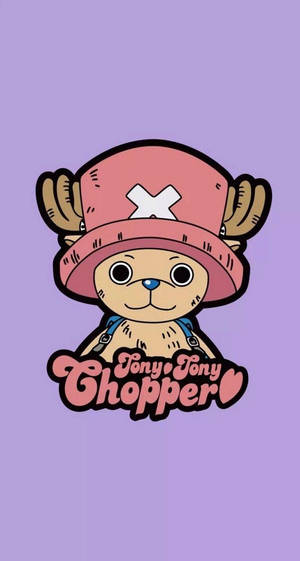 One Piece Fondo de Teléfono de Chopper Sobre Fondo Púrpura